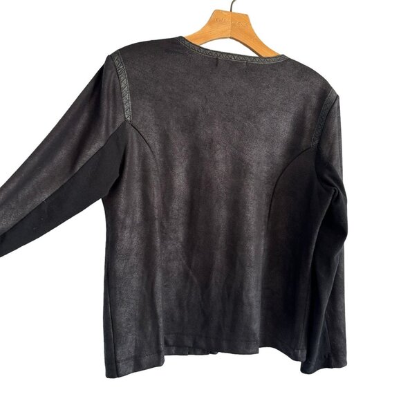 Style & Co Black Blazer Sz M Front Zip Women Blazer Jacket - Picture 3 of 12